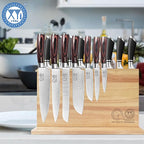 XYJ Authentic Since 1986 Magnetic Knife Block, Powerful Double-Sided Wooden Magnetic Knife Holder, Cutlery Display, Universal Kitchen Knife Stand Storage Rack Without Knives