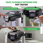 NutriChef Digital Water Boiler and Warmer - 4L/4.23 Qt Stainless Electric Hot Water Dispenser w/ LCD Display, Rotating Base, Keep Warm, Auto Shut Off, Safety Lock, Instant Heating for Coffee & Tea