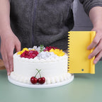 Bench Scraper Food Vegetable Chopper,Stainless Steel Pizza Dough Scraper-Flexible Plastic Bowl/Cake Scraper 5-Piece Set,Bread/Pastry/Pizza/Flour/Cheese Cutter (Yellow)