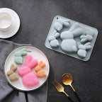 2 Pack Bunny Silicone Molds, 5-Cavity Easter Bunny Chocolate Tray Molds, Bunny Baking Molds for Jellies, Candies, Ice Cubes, Wax Melts, Soaps, Cake Decoration