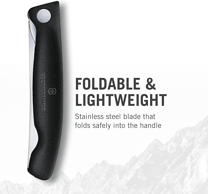 Victorinox Swiss Classic Foldable Paring Knife, Straight Edge Black 4.3 in