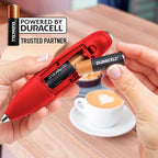 Zulay Kitchen Powerful Milk Frother Wand With 4 AA Duracell Batteries - Ultra Fast Handheld Drink Mixer - Electric Whisk Foam Maker for Coffee, Lattes, Cappuccino, Matcha & Creamer