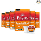 Folgers Breakfast Blend Coffee, Mild Roast, Keurig K-Cup Pods, 10 Count (Pack of 6)