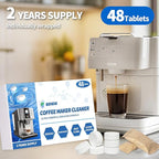 48 Pack Coffee Machine Descaler &Cleaner Tablets-2-Years Supply,Deep Cleans Limescale&Coffee Oils,Universal for Single-Serve Pod,Drip,Espresso Makers,Eliminates Odors&Residue-Free for Keurig Descaling
