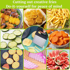 Suuker Crinkle Cutter, 2 In 1 Potato Slicer Wavy Chopper with Vegetable Peeler, Stainless Steel Wavy Slicer Crinkle Cutting Chopping Tools for Potatoes Carrot Chips and Fruits, Vegetables, Onions