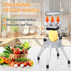 Hakka Commercial Vegetable Chopper French Fry Cutter w/3 Replacement Blades Commercial Onion Slicer Heavy Duty Potato Cutter Carrots Dicer Stainless Steel, include 3 Blades(1/2", 3/8", 1/4")