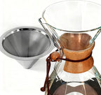 AGOGO Pour Over Coffee Maker Glass - 6/8/10 Cup Barista Kit with 304 Stainless Filter for Home, Office, Camping, Cafes - Easy Clean Coffee Dripper Set (Rag&Brush Included) (10 Cup/34 oz-Diamond Shape)