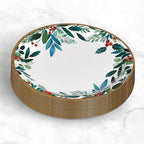 Papyrus Disposable Tabletop Plates Set - Elegant and Sturdy Plates for Any Occasion, Holiday Foliage, Dinnerware Set