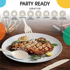 Party Solids Ivory Plastic Silverware Heavy Duty 300 Pieces Ivory Plastic Cutlery Sets, Utensil Sets, 100 Of Each Forks, Knives & Spoons Disposable Cutlery Set, Flatware Set For Party Supplies