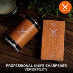Knife Sharpener Tool, Rolling Knife Sharpener Kit, Knife Sharpening with Diamonds and Ceramic for Steel of Any Hardness, Kitchen knife Sharpener with 15 & 20 Degree Magnetic Angle(Brown)