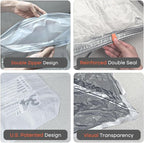 Vacuum Seal Bags for Clothing with Rechargeable Cordless Pump, 18 Pack Vacuum Storage Space Saver Bags, Compression Packing Seasonal Storage for Clothes Bedding Blanket Pillows Comforters