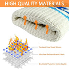 BBQ Grill Gloves Heat Resistant, 1472℉ Heat Resistance Fireproof Glove for Grilling Smoking Barbecue Oven Mitts Extreme Hot Proof Mittens for Kitchen Cooking Baking