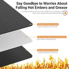 Lancryen 2025 Thickened 48 x 65 inch Under Grill Mat for Outdoor and Indoor, Double-Sided Fireproof Grill Pad, Indoor Fireplace/Fire Pit Mat, Oil-Proof Waterproof BBQ Protector for Decks and Patios