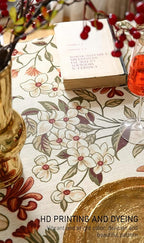 ISAENNE Designer Bohemian Square Table Cloth,Linen Colorful Floral Pattern Tablecloth,Fall Wrinkle Resistant Decorative Tablecloths for Dining Thanksgiving Kitchen Party,67"*67"-Grace A