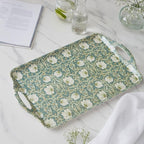 Pimpernel Morris & Co Privat Melamine Tray with Handles - Pastel Floral Serving Tray for Entertaining, Garden Dining, Afternoon Tea Display - Lightweight & Durable 19 x 12 Inch Serveware