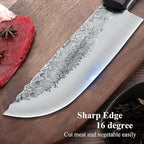 DRAGON RIOT Hand Forged Butcher Knife Cleaver 7.5 Inch High Carbon Steel Meat and Vegetable Cleaver Knife Full Tang Sharp Chef Knife for Kitchen Camping and BBQ