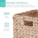 Best Choice Products 13x13in Pack of 5 Cube Storage Baskets, Water Hyacinth Multipurpose Collapsible Organizers, Handwoven Laundry Totes for Laundry, Living Room, Kids Room & Nursery - White