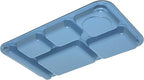 Carlisle FoodService Products Plastic Meal Tray Righ-Handed Heavyweight Lunch Tray with 6-Compartments for Schools, Cafeterias, and Dining Halls, Melamine, 15 x 9 Inches, Sandshade, (Pack of 12)