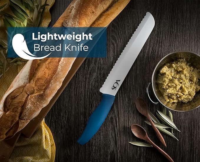 Vos Ceramic Knife with Peeler, Ceramic Knives Set For Kitchen, Ultra Sharp Kitchen Knife Set with Covers, 4"5"6"7"8" Paring, Chef Knife, Santoku & 2 more, Lightweight, Dishwasher safe (Multi-Color)