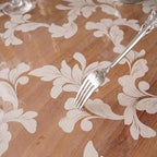 Waterproof Clear Table Cover Protector Vinyl Rectangle Table Cloth Oil Spill Proof Wipe Clean Plastic Tablecloths for Dining Tables (Scroll Grass, 60 x 84 Inches)