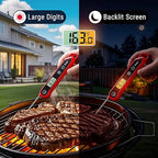 ThermoPro TempPro 3-Sec Instant Read Digital Meat Thermometer, ±0.9°F Accuracy, Waterproof & Backlight Food Thermometer for Cooking, Oil Fry Candy Meat Probe for Kitchen, BBQ, Oven, Grill, Smoker