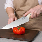 Newly Updated Sharp Chef Knife Set,High Carbon Stainless Steel Forged,Kitchen Knife Set Ergonomic Handle,Hundreds of Years of Masterful Craftsmanship(15PCS,Ivory)