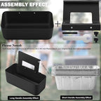 Grill Grease Catcher for Blackstone Griddle with 10 Pack Grease Cup Liners Aluminum Foil Tray Pan Drip Tray Pan for 17, 22, 28 & 36 inches Griddle (Long Hook)