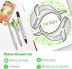48 Colors Acrylic Paint Pens, Dual Tip Acrylic Paint Markers for Paper, Wood, Canvas, Stone, Rock Painting, Glass, Fabric, DIY, Ceramic, Art Supplies for Kids and Adults Drawing (Dot + Fine)