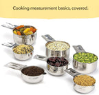 Simply Gourmet Measuring Cups Set of 7, Stackable, 304 Premium Stainless Steel, Kitchen Gadgets for Measure Liquid and Dry Ingredients, Cooking & Baking