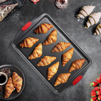 Eatex Nonstick Bakeware Sets with Baking Pans Set, 39 Piece Baking Set with Muffin Pan, Cake Pan & Cookie Sheets for Baking Nonstick Set, Steel Baking Sheets for Oven with Red Kitchen Utensils Set