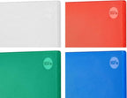CURTA Cutting Boards for Kitchen, 20" x 14" x 0.5" 4-Piece (White, Red, Green, Blue) Color Coded Plastic Chopping Board with Anti Slip Surface Dishwasher Safe