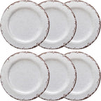 LEHAHA 6 Piece White Dinner Plate Set, 11” Durable Melamine Plates, 6 Piece Camper RV Dishes Set for Formal and casual dining, Lightweight and Chip Resistant, Dishwasher Safe