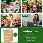 DI QIU REN 50-Pack 34oz Paper Bowls, Disposable Food Containers with Lids and Forks, Rectangular Food Prep Containers, To Go Containers, Salad Bowls Deli Container for Diet Salad, Pasta