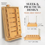 DITTO 2.0 Bamboo Bread Slicer for Homemade Bread - 6.5" Wide Adjustable Bread Slicer Guide Cuts Even Slices, 4 Thickness Options - Works with Buns, Bagels - Incl Crumb Tray