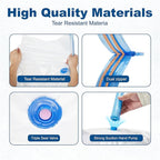 HOUSE DAY 22 Pack Vacuum Storage Bags with Pump,Space Saving Vacuum Seal Bags For Clothing Travel,4 Jumbo/4 Large/4 Medium/4 Small, 4S Roll/2XXS Roll Bags, Hand Pump Included, Sealer Clothes Storage