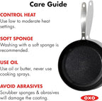 OXO Enhanced 12” Nonstick Frying Pan Skillet, Ceramic PFAS-Free Cookware, Stainless Steel Handle, Eggs & Omelets, Dishwasher & Oven Safe, Biscuit Brown