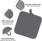 Oven Mitts and Pot Holders Set, Pack of 4, Heat Resistant Silicone Kitchen Mini Oven Mittens for 500 Degrees, Mini Oven Gloves and Hot Pads for Baking Grilling Barbecue Microwave Machine Washable