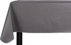 Yourtablecloth Heavy Duty Vinyl Rectangle or Square Tablecloth – 6 Gauge Heavy Duty Tablecloth – Flannel Backed – Wipeable Tablecloth with Vivid Colors & Many Sizes 52 x 90 Gray