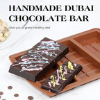 3 Pcs Dubai Chocolate Bar Mold Deep Silicone 0.85 Inch Large Stuffed Chocolate Molds Nonstick Break Apart Square Shape Thick Candy Bar Molds
