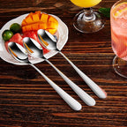 KEAWELL Premium 8-Piece Louise Long Handle Spoons, 18/10 Stainless Steel, Brilliant Mirror Finish, Ideal for Coffee, Cocktails, Beverages, and More, Dishwasher Safe (9 inch, 8)