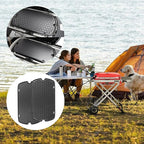 AJinTeby Cast Iron Griddle for Weber Traveler Portable Series Gas Grills Parts, Non-stick Griddle for Traveler Gas Grill, Camping Plate, for Weber Portable Grill Accessories with Carry Bag