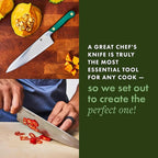 hedley & bennett Professional Chef Knife - Sharp 8 inch Japanese Kitchen Blade - Three-Layer Steel for Cutting Meat and Vegetables - Ergonomic Handle - Cooking Gift - Caviar (Black)