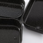 3-Pack Roasting Pans for Ovens Turkey Roaster Pan set Deep Lasagna Baking Pan,17/15/13Inch Spotted Enamel Steel Vessel Used for Cake Dinners Cooking Safe Easy to Clean Bakeware Merry Christmas Gift