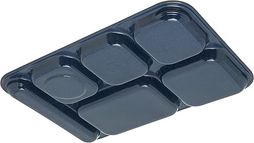 Carlisle FoodService Products 4398835 (6)Compartment Tray - Right-Handed, 14-.5x10 Cafe Blue, Dozen