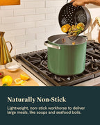 Caraway Stock Pot - 12 Qt Ceramic Coated Pot With Lid - Fee From Forever Chemicals - Large Pot for Bigger Batches - Black