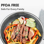 Frying Pan with Lid, 10 Inch Hybrid Non Stick Stainless Steel Skillets, Dishwasher Induction Oven Broiler Safe, Non Toxic Chef's Pan, PFOA Free Cookware