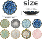 Ceramic Dipping Bowls Set of 8, 3 oz Sauce Cups, Chrysanthemum Round Small Side Dish for Sushi, Tomato, Soy Sauce, Condiment Finger Bowls