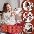 Hot Chocolate Cocoa Bomb Molds Hemisphere Silicone 2.5 Inch 3 Pack, Semi Ball Mould 6 Cavity Large Circular, BPA Free Non-Stick Half Sphere Holiday Valentine DIY Cake Jelly Dome Mousse