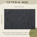 KXN Placemats Set of 6, Dual-Layer Thickened Faux Linen Table Mats, Heat Resistant & Wrinkle-Free, Machine Washable Cloth Place Mats for Kitchen Dining Indoor Outdoor (Dark Grey)