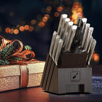imarku Knife Set, 16 PCS High Carbon Japanese Stainless Steel Knife Sets for Kitchen with Block, Ultra Sharp Kitchen Knife Set with Sharpener Chef Knife Set, Dishwasher Safe, Best Gifts